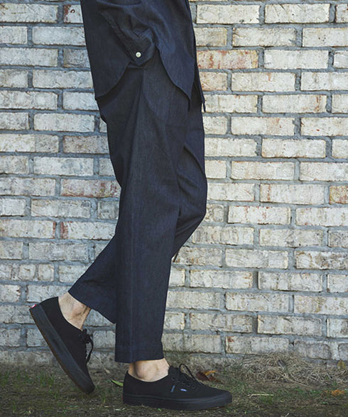 MR.OLIVE / COOLMAX STRETCH DENIM / 2TACK TAPERED EASY PANTS ミスターオリーブ/クールマックスストレッチデニム/2タックテーパードイージーパンツ